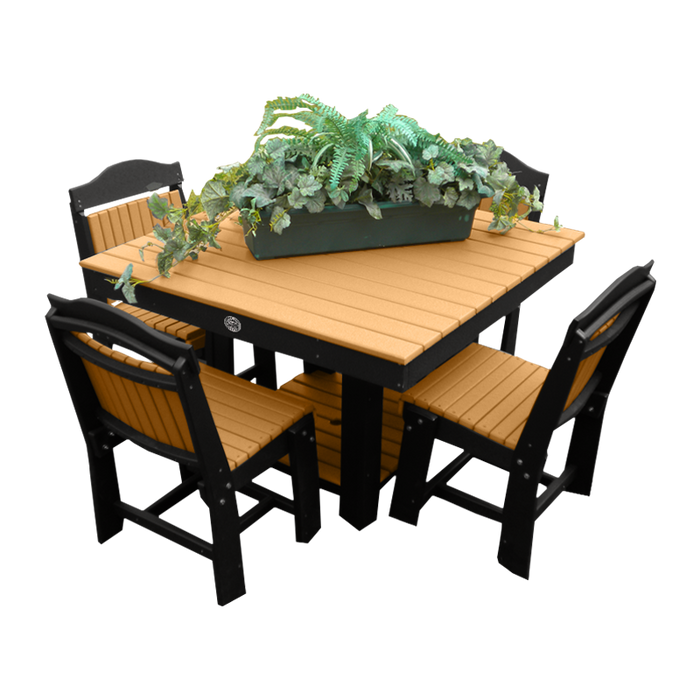 Buck Stove - Sqaure Outdoor Dining Set With 4 Chairs