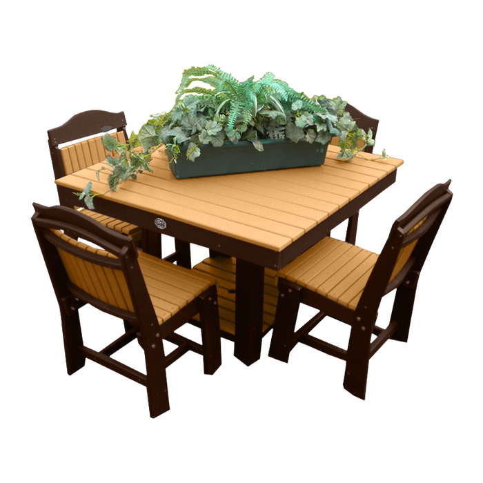 Buck Stove - Sqaure Outdoor Dining Set With 4 Chairs