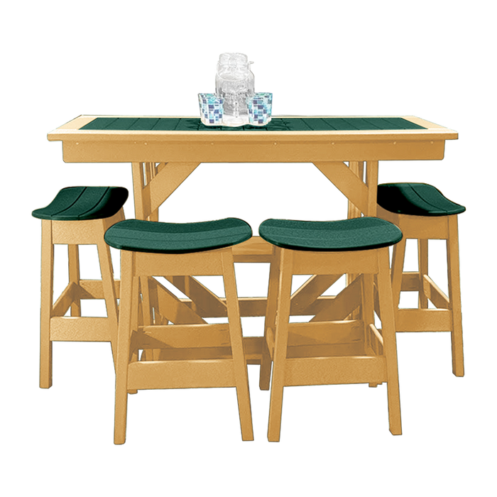 Buck Stove -  Blue Ridge Brunch Buffet Bar Set with 4 Saddle Stools (60" W x 42" H x 22" D)