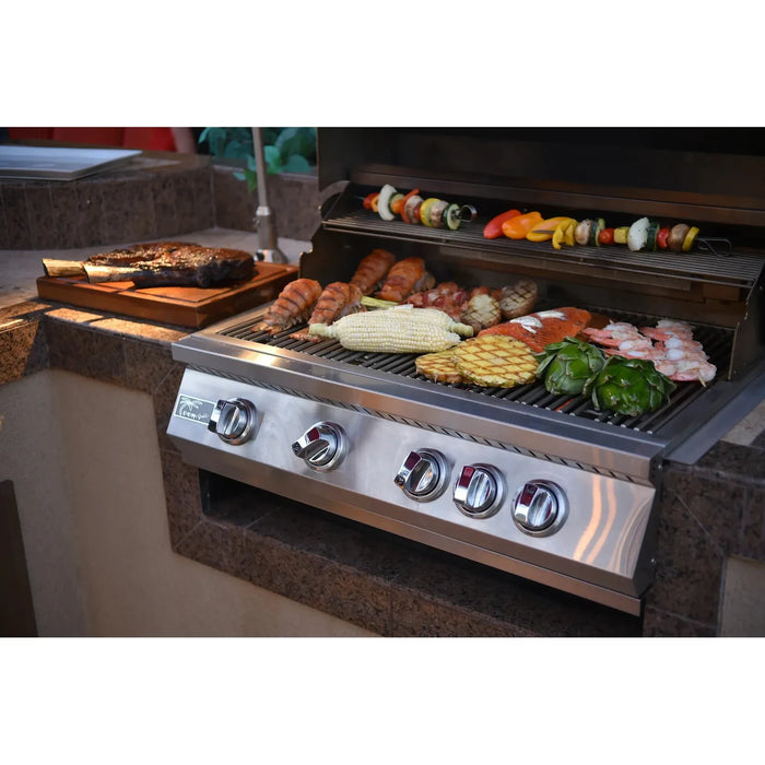 Kokomo Grills - 32” Professional Built in Gas Grill (4 Burner/Back Burner), KO-BAK4BG-PRO