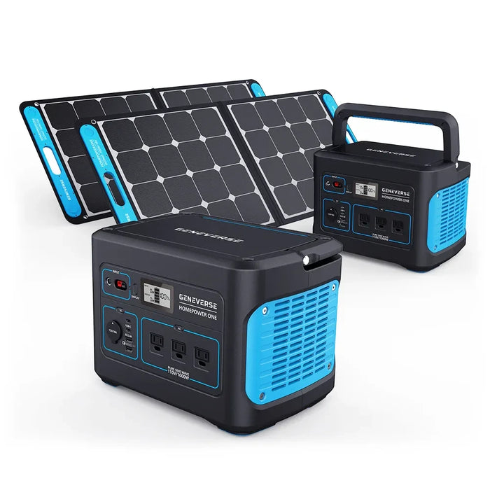 HomePower ONE - 1000-Watt  Lithium-Ion Solar Generators (1002Wh Backup Battery + Solar Panels)