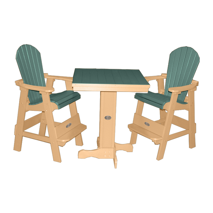 Buck Stove -  30" Bistro Table with 2 Fan Back Pub Chairs (30" W x 40" H)