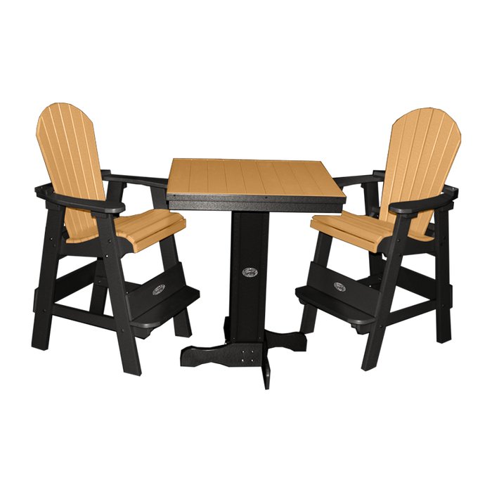 Buck Stove -  30" Bistro Table with 2 Fan Back Pub Chairs (30" W x 40" H)