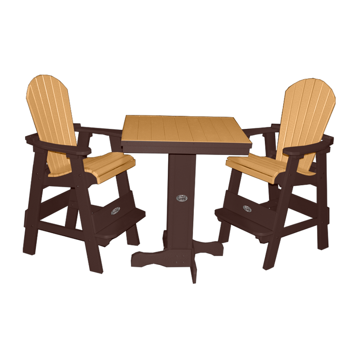 Buck Stove -  30" Bistro Table with 2 Fan Back Pub Chairs (30" W x 40" H)
