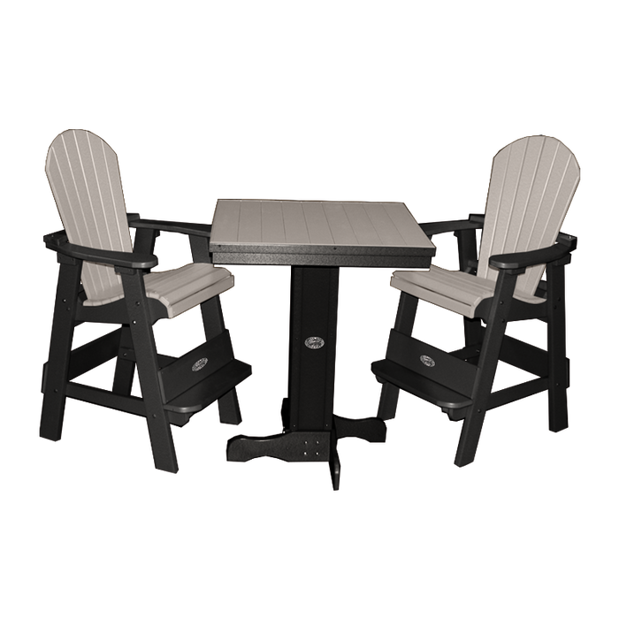 Buck Stove -  30" Bistro Table with 2 Fan Back Pub Chairs (30" W x 40" H)