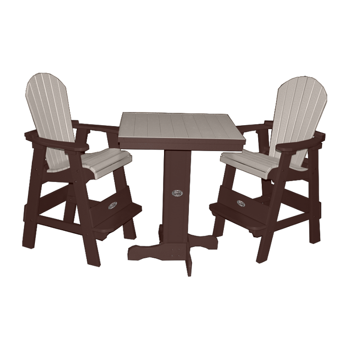 Buck Stove -  30" Bistro Table with 2 Fan Back Pub Chairs (30" W x 40" H)