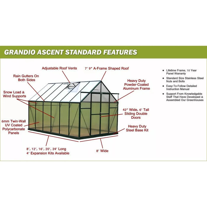 Grandio Greenhouse - Ascent 8×20