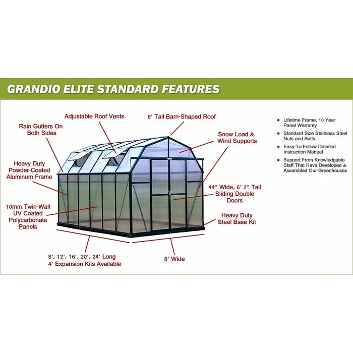 Grandio Greenhouse - Elite - 8×8