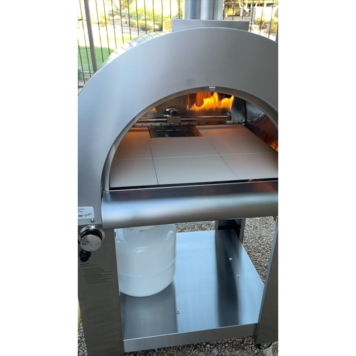 Kokomo Grills - 32 Inch Dual Fuel Gas or Wood Fired Stainless Steel Pizza Oven KO-PIZZAOVEN